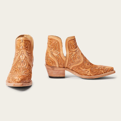 Women's Stetson Aviana Leather Boots Handcrafted Tan