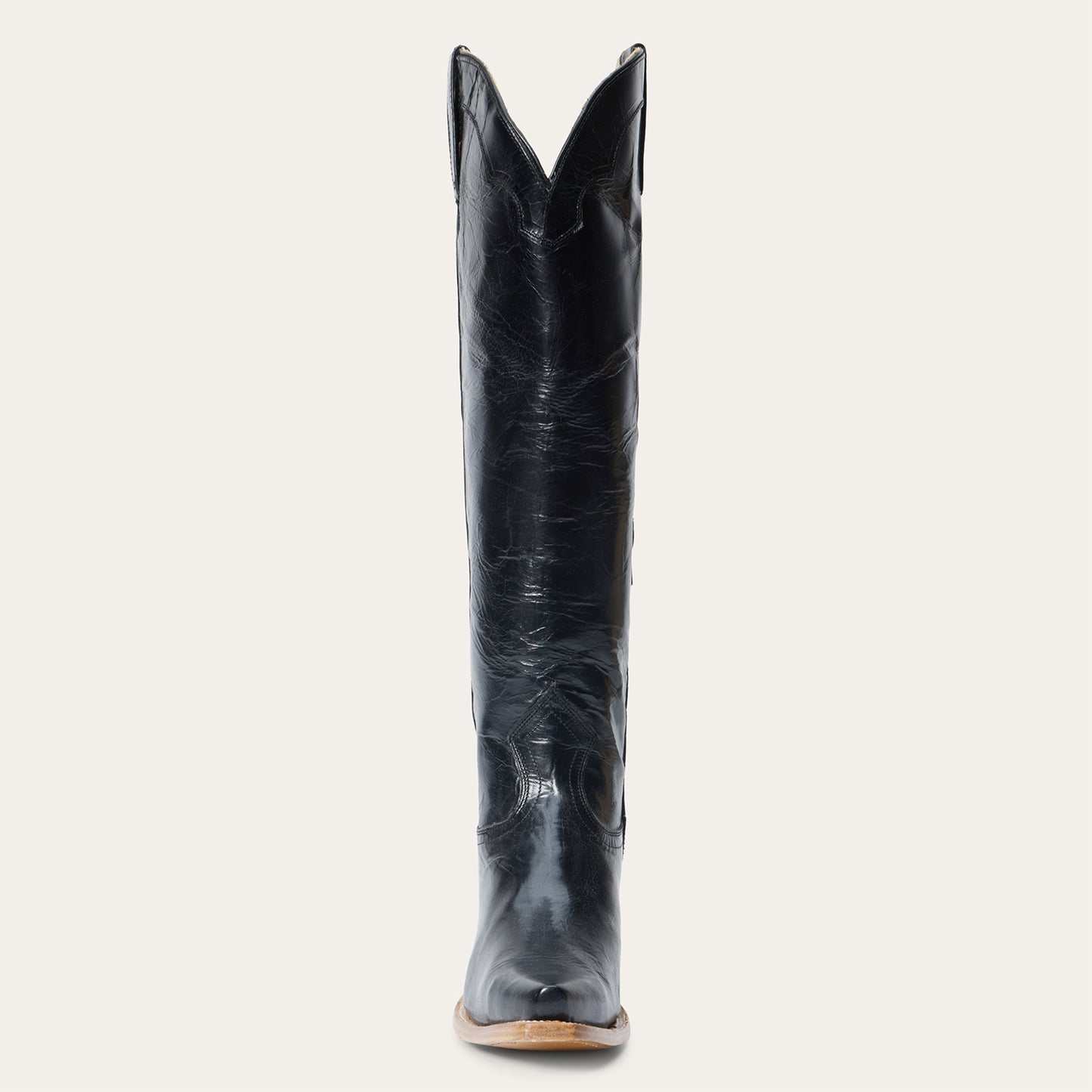 Women's Stetson Sutton Leather Boots Snip Toe Handcrafted Black