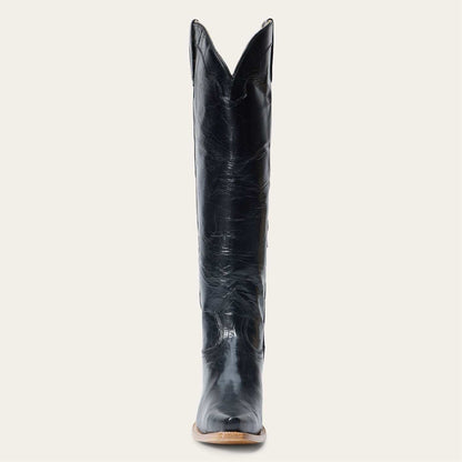 Women's Stetson Sutton Leather Boots Snip Toe Handcrafted Black