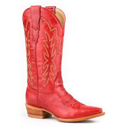 Women's Stetson Casey Leather Boots Handcrafted Red